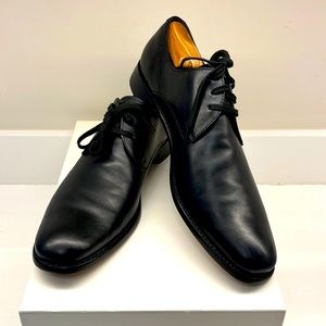 John Varvatos Hallowell Clean Derby Black Mens Shoe 12D EUC